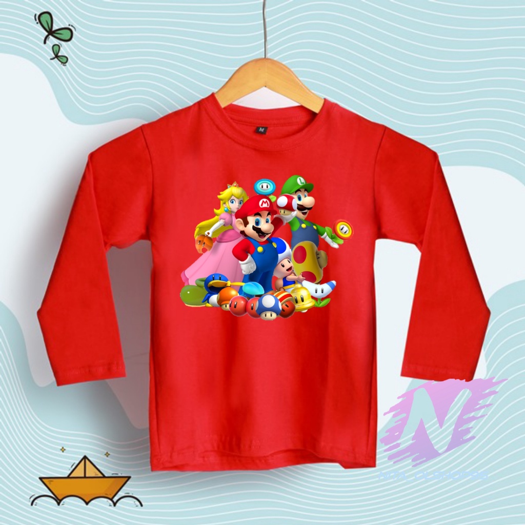 KAOS ANAK LENGAN PANJANG SUPER MARIO VIDIO GAME