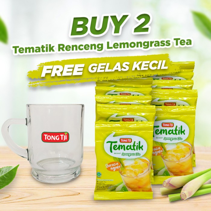 

(BISA COD) Bundling Beli 2 Tematik Lemongrass Renceng Gratis Gelas Kecil