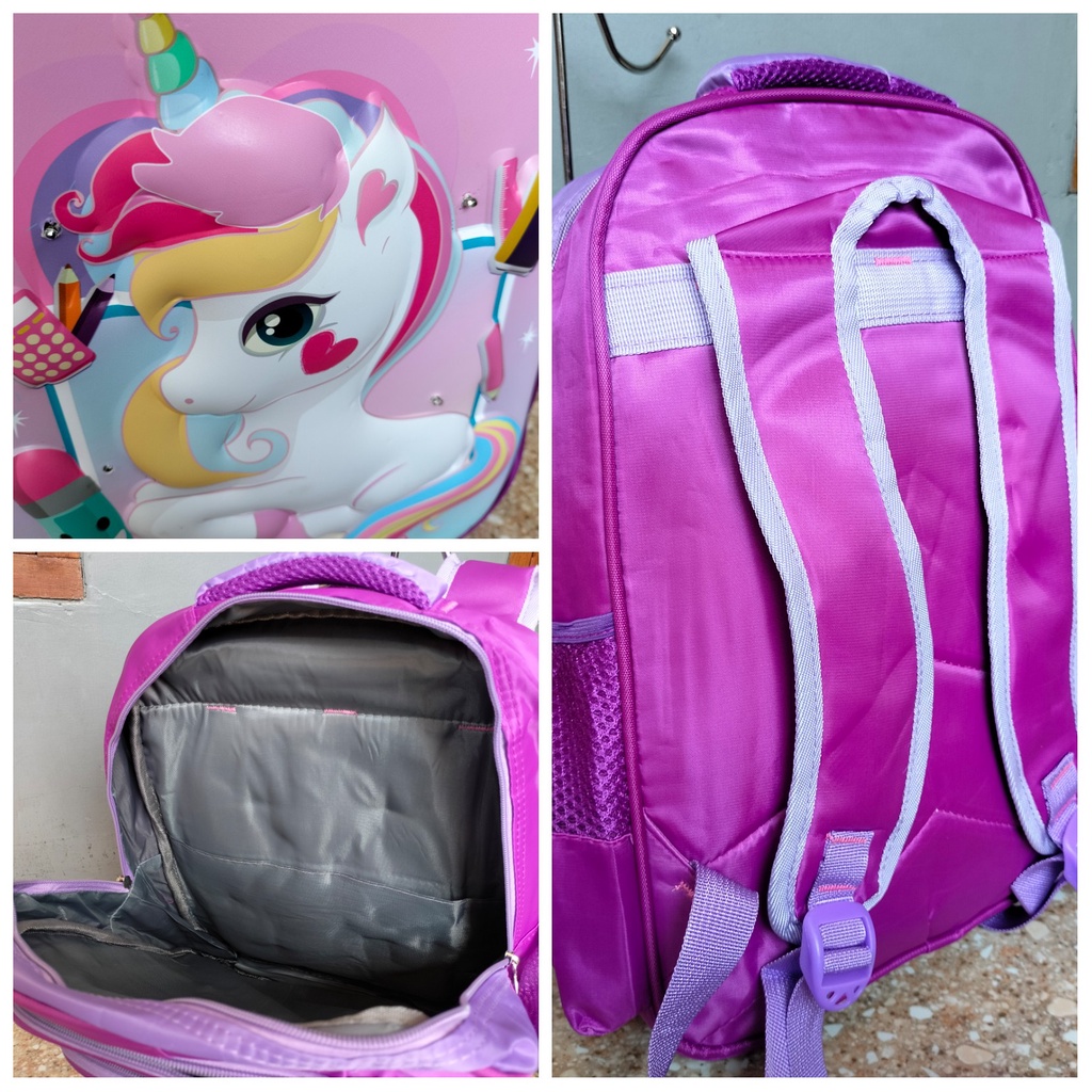 Tas Ransel Backpack Sekolah Anak Perempuan Karakter LED Frozen Hello Kitty Little Pony