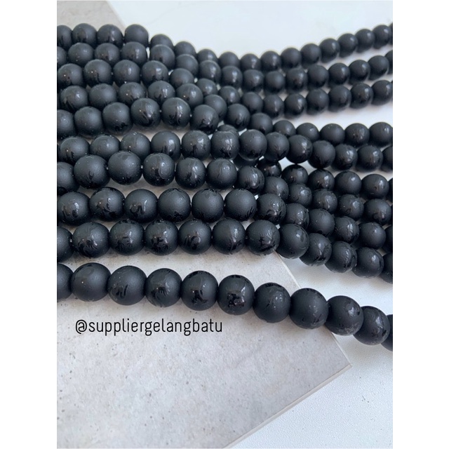 renceng batu hitam naga blackstone doff 12mm dragon bead bahan premium bahan kalung gelang tibet buddha budhhist mantra