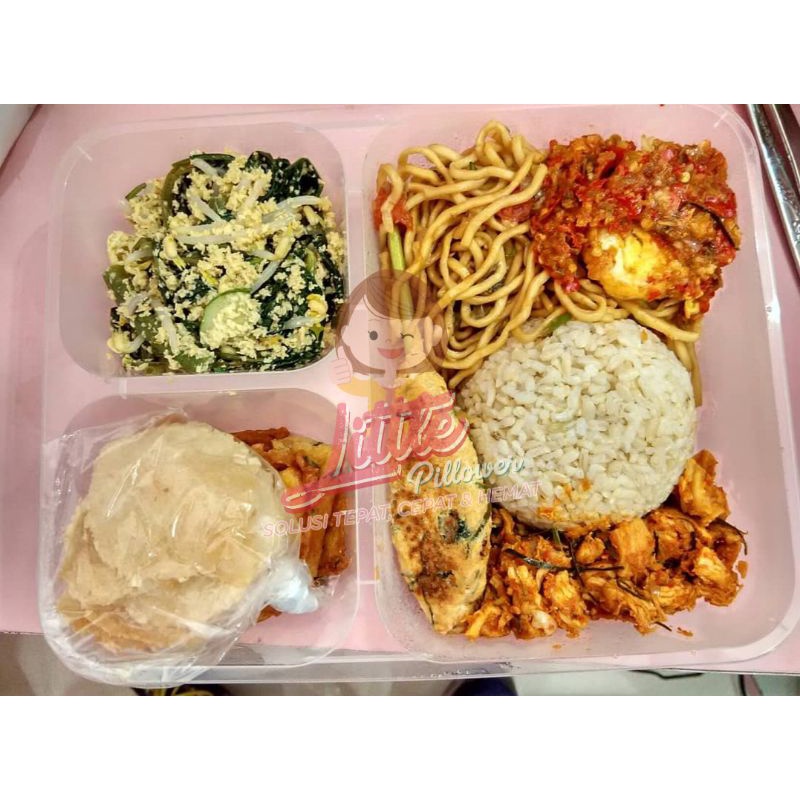 (SEKAT 3 BENING) Bento Box Sekat/Lunch Box Bento Sekat/Kotak Makan Sekat/Bento Plastik