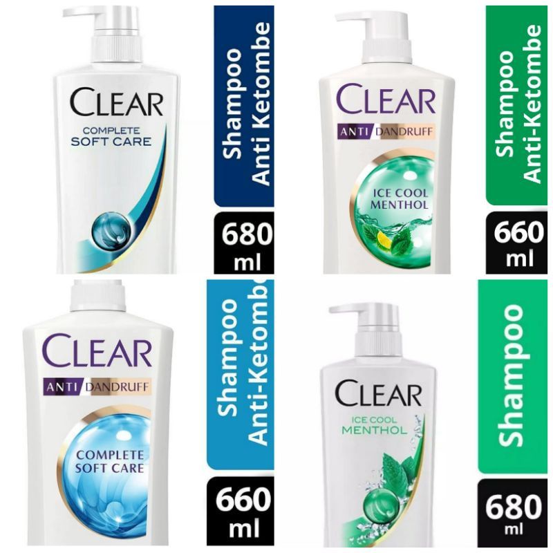 Clear Shampo Ice Cool Menthol Anti Ketombe 660 ml / 660ml / 300 Ml