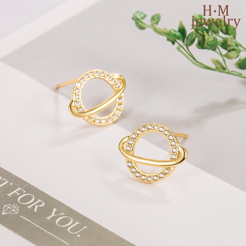 Anting Tusuk Motif Planet Minimalis Untuk Wanita