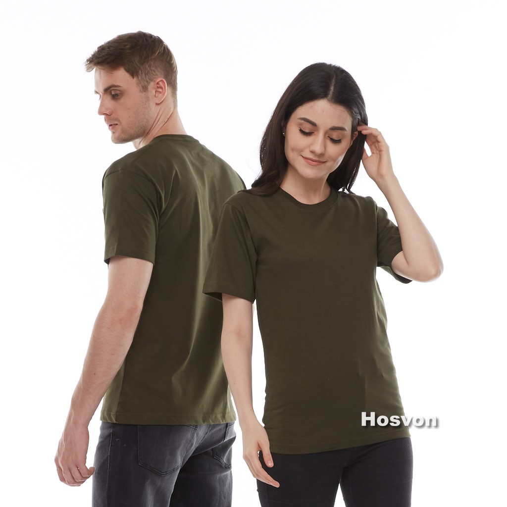 ARMY TUA Hosvon Kaos Polos Lengan Pendek Katun Combed 20s Size S-XXL ( PRIA &amp; WANITA )