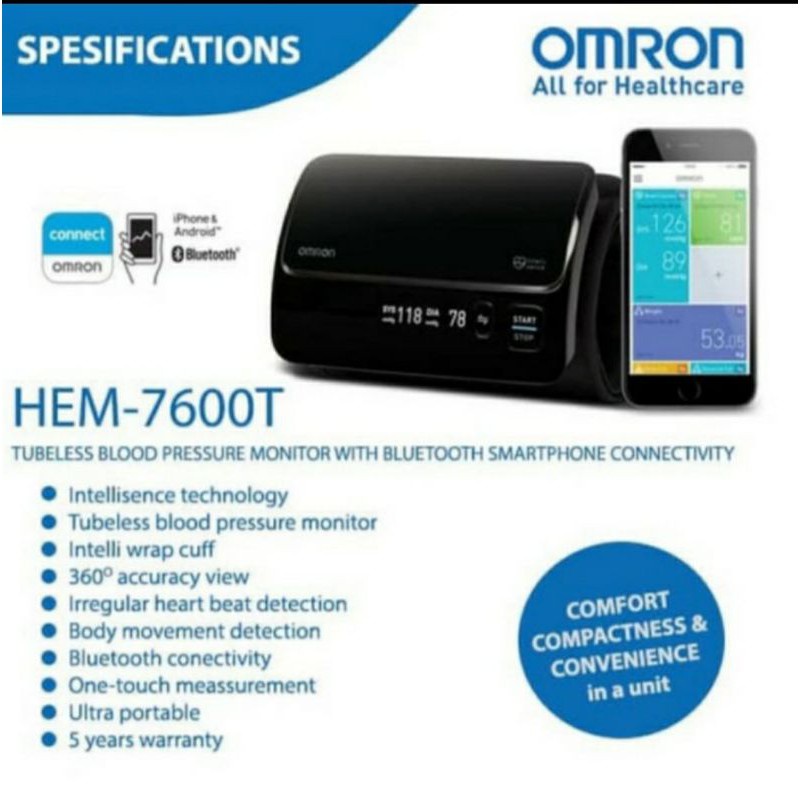 Tensimeter Omron HEM 7600t with bluetooth