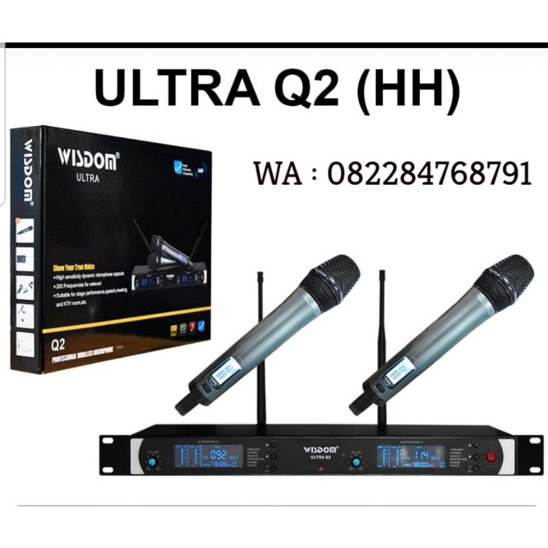 Mic wireless WISDOM Q2 BISA UBAH FREQUENCY ORIGINAL