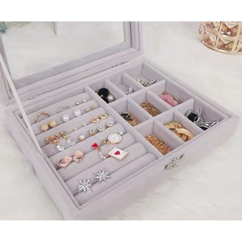 Kotak Perhiasan #74 Tempat Penyimpanan Travel Jewelry Box Case Untuk Anting Cincin Kalung Organizer