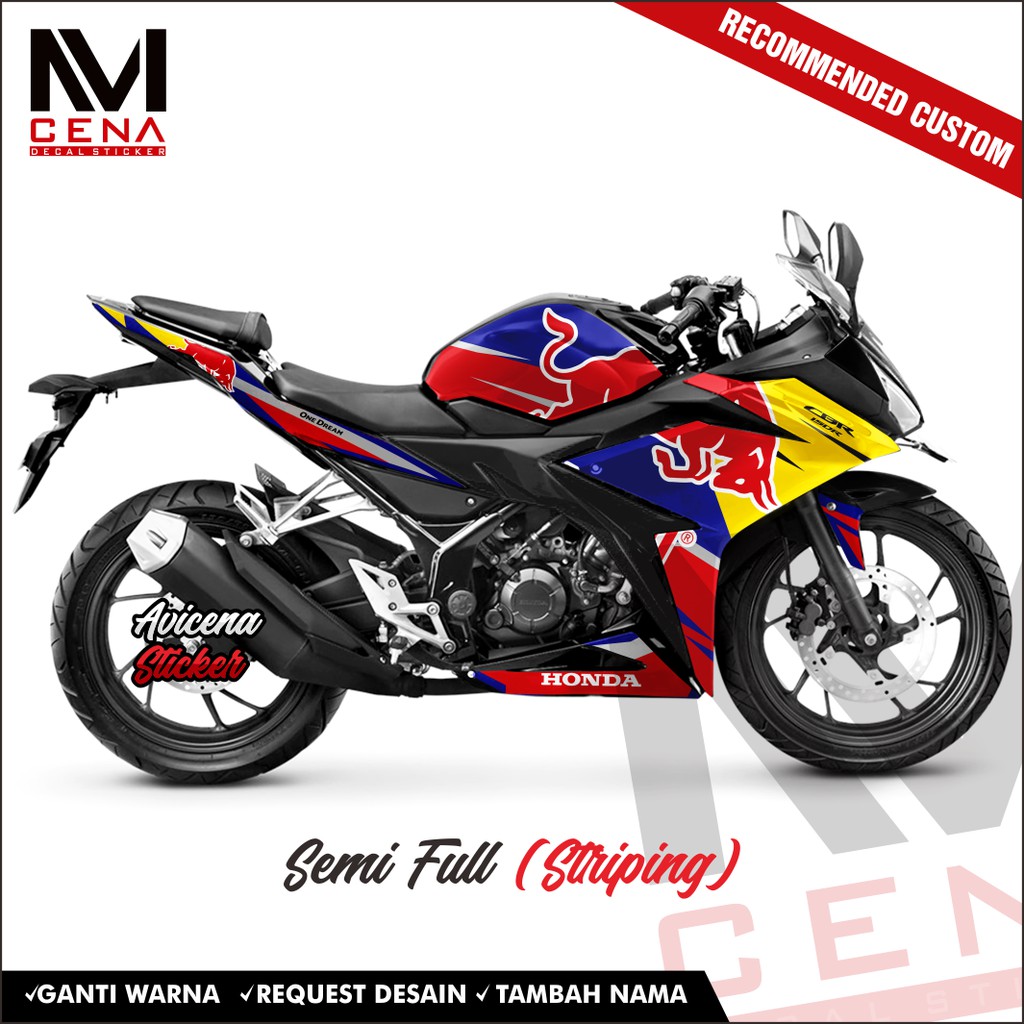 Striping Decal CBR 150R Facelift LED Sticker Striping CBR 150R Motif Red Bull