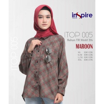 INSPIRE TOP ITOP 05 ATASAN MOTIF WANITA MUSLIMAH MODERN TRENDI KEMEJA WANITA MURAH BERKUALITAS