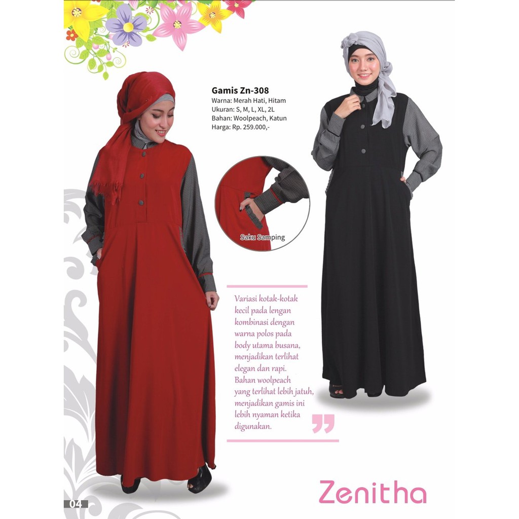 Dijual Busana muslim zenitha gamis zn 308 Berkualitas