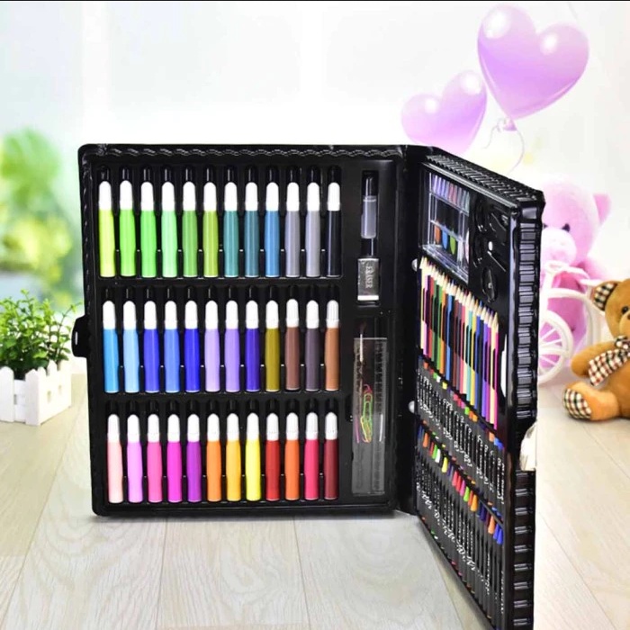 Krayon / Crayon Pensil Warna Lengkap Spidol Warna Isi 150 Pcs