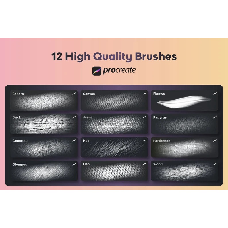 Procreate Brush - 12 High Quality Texture Brushes for Procreate