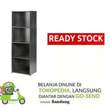 Promo Lemari Rak Buku Baju Pakaian Kayu 4 Susun Rak Serbaguna