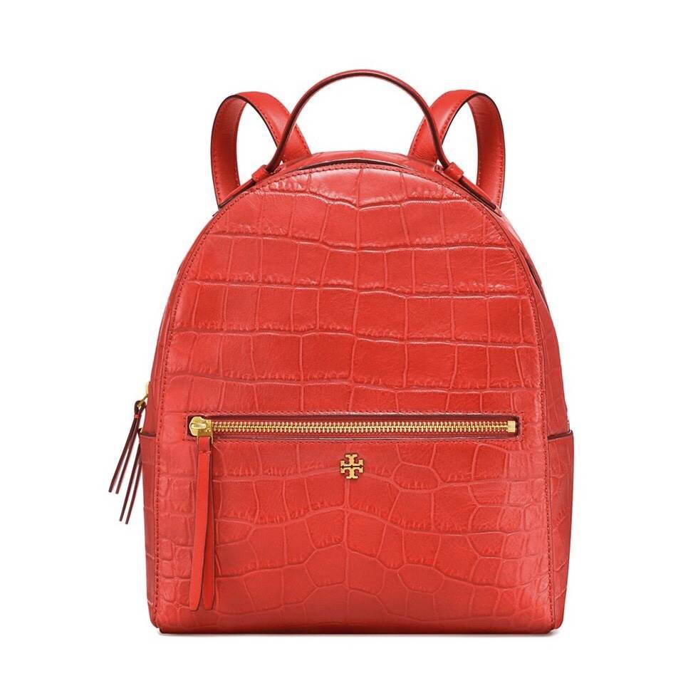 Tory Burch Croc Embossed leather mini backpack 