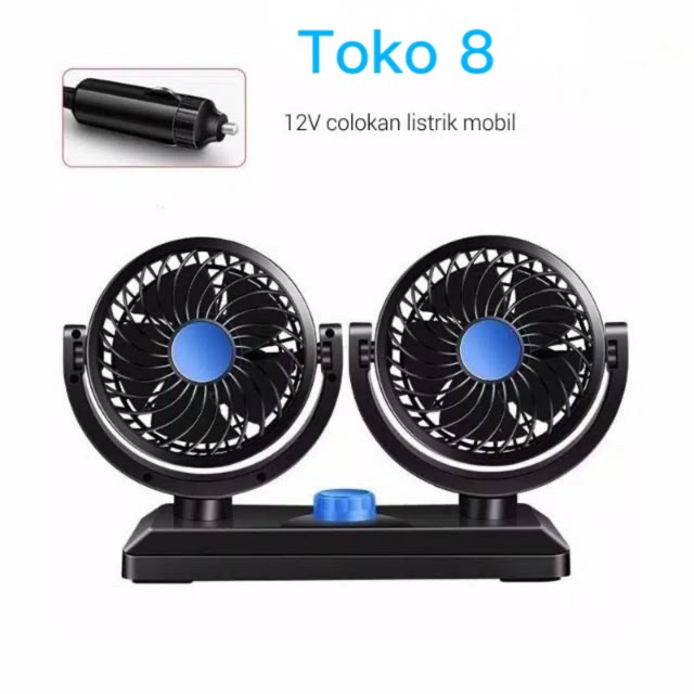 Kipas angin mobil ganda fan 303 - hitam 12v