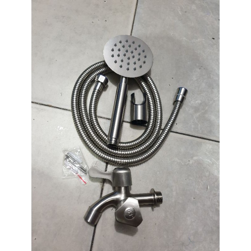 paket shower mandi stainless SUS304 dan kran cabang PROMO