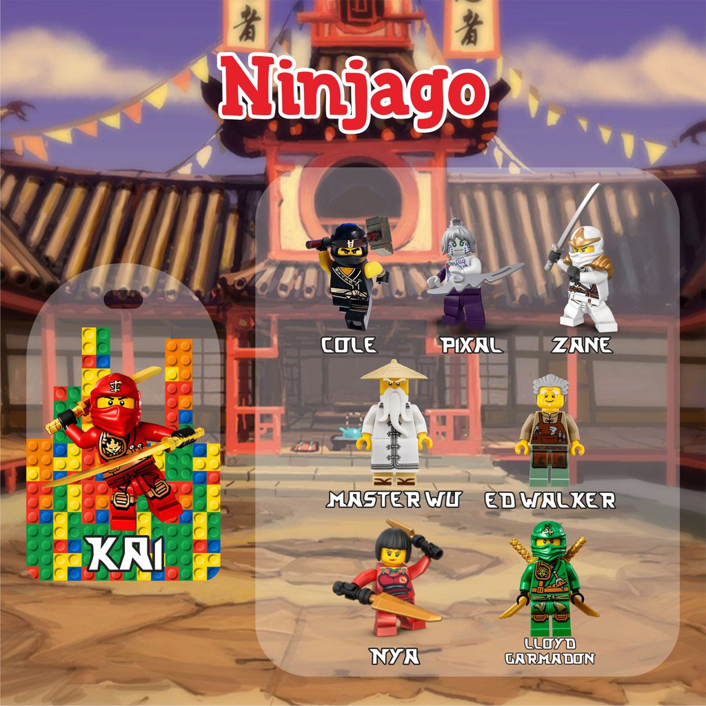 

1 Pcs Bag Tag Akrilik Tema Ninjago (Nama/ Tulisan Bisa Request)