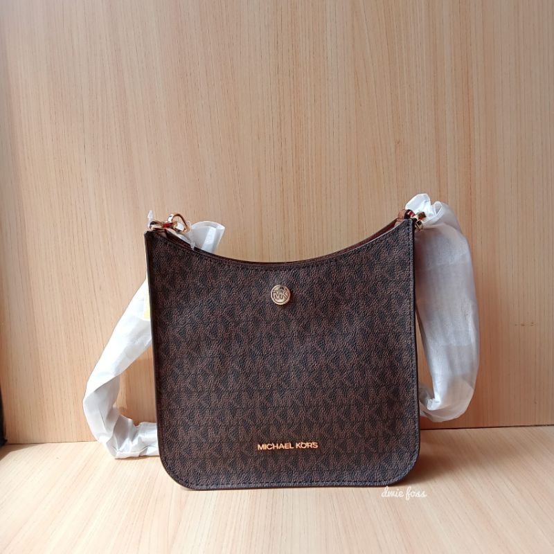 Tas MK Briley Small Messenger Crossbody  Brown Luggage Original