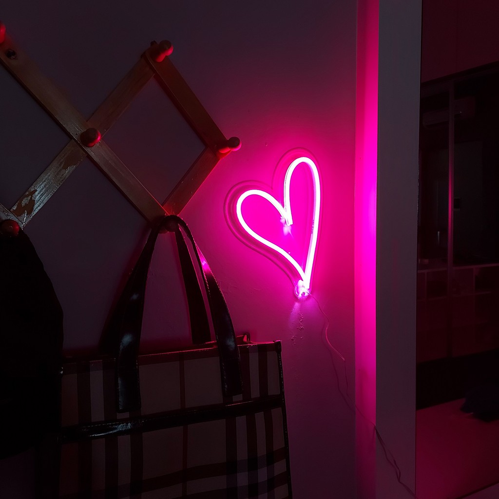 NEON LED BENTUK HATI / NEON LOVE / NEON HATI / NEON GAMBAR LOVE / LAMPU DEKOR KAMAR BENTUK LOVE