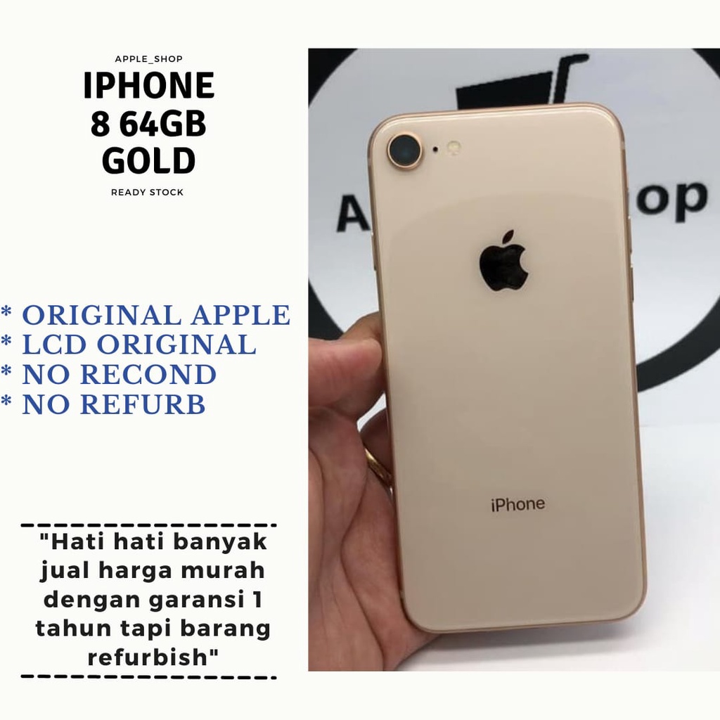 iphone 8 64gb Gold SECOND Lcd Original Mulus Original Bukan Refurbish / Rekondisi