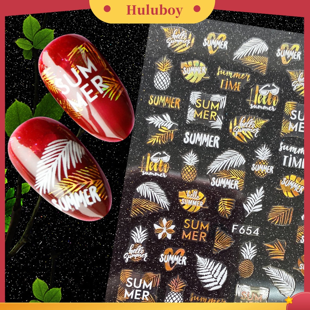 Huluboy Huluboy♡ Stiker Kuku 3D Aneka Motif Untuk Manicure