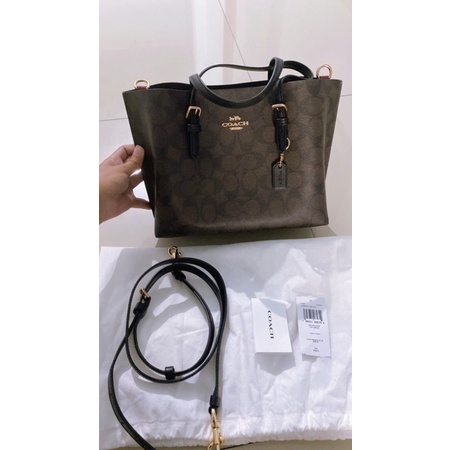 preloved coach mollie 25 signature mahogany