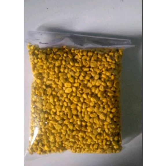 Batu Kerikil hias warna kuning, isi 200 gram, pot 10, pot kaktus