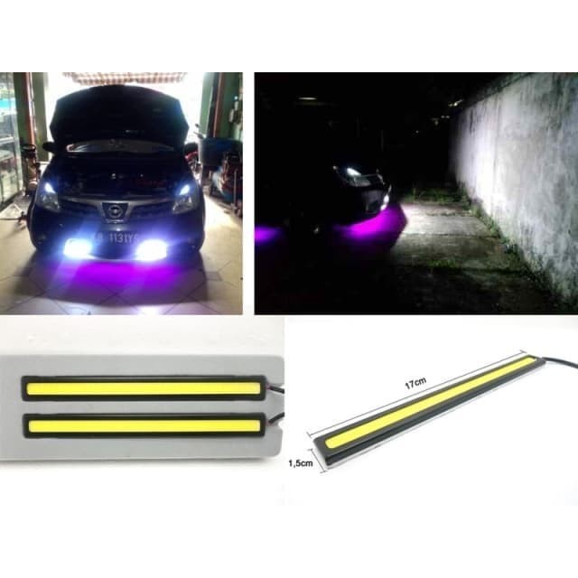 Lampu DRL COB LED Plasma import UNIVERSAL TERANG MURAH 17 CM senja lampu alis kolong bumper