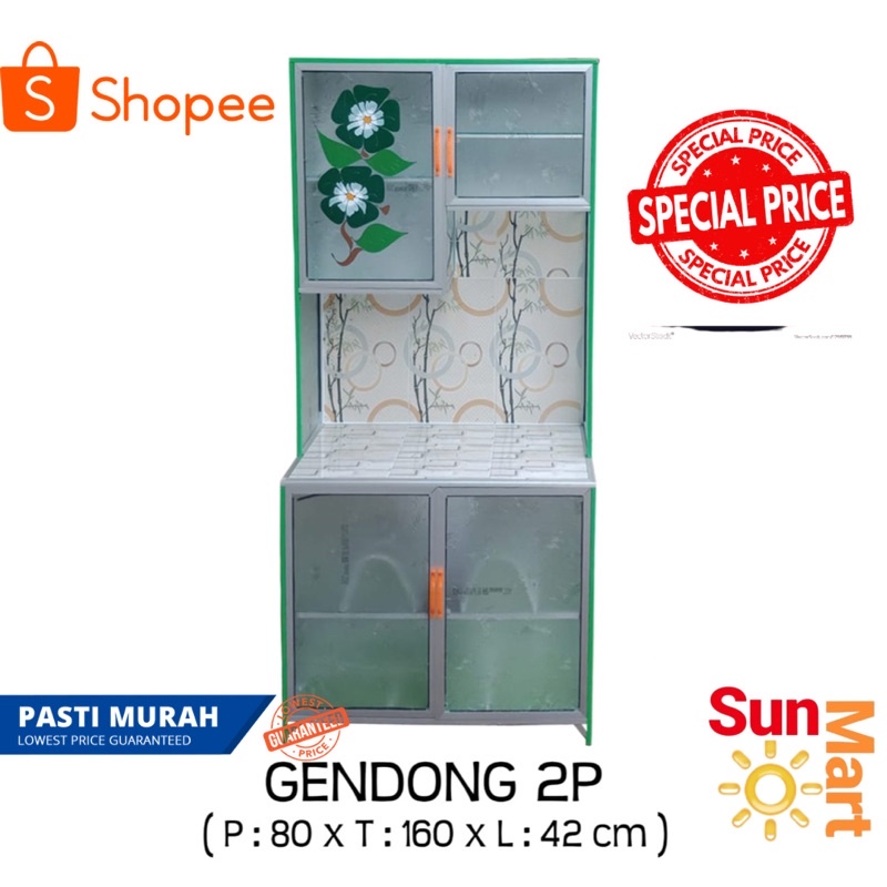 Rak Piring / Kitchen Locker / Lemari Dapur 2 Pintu Gendong