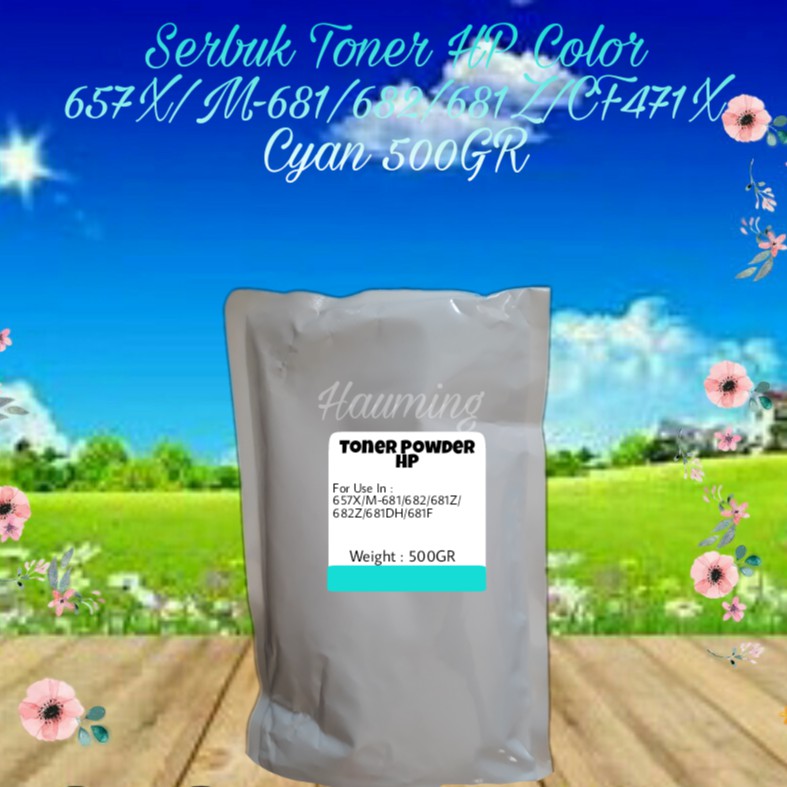 Serbuk Toner Powder HP 657X 657A M681 M682 M681Z M682Z M681DH M681F CF471X CF471A Cyan 500gr