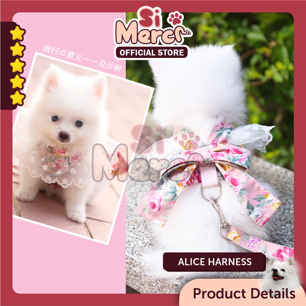 Alice Harness / Tali Anjing / Baju Anjing / Harness Baju Anjing Kucing/ Harness Premium Anjing / Harness Lucu Anjing Kucing