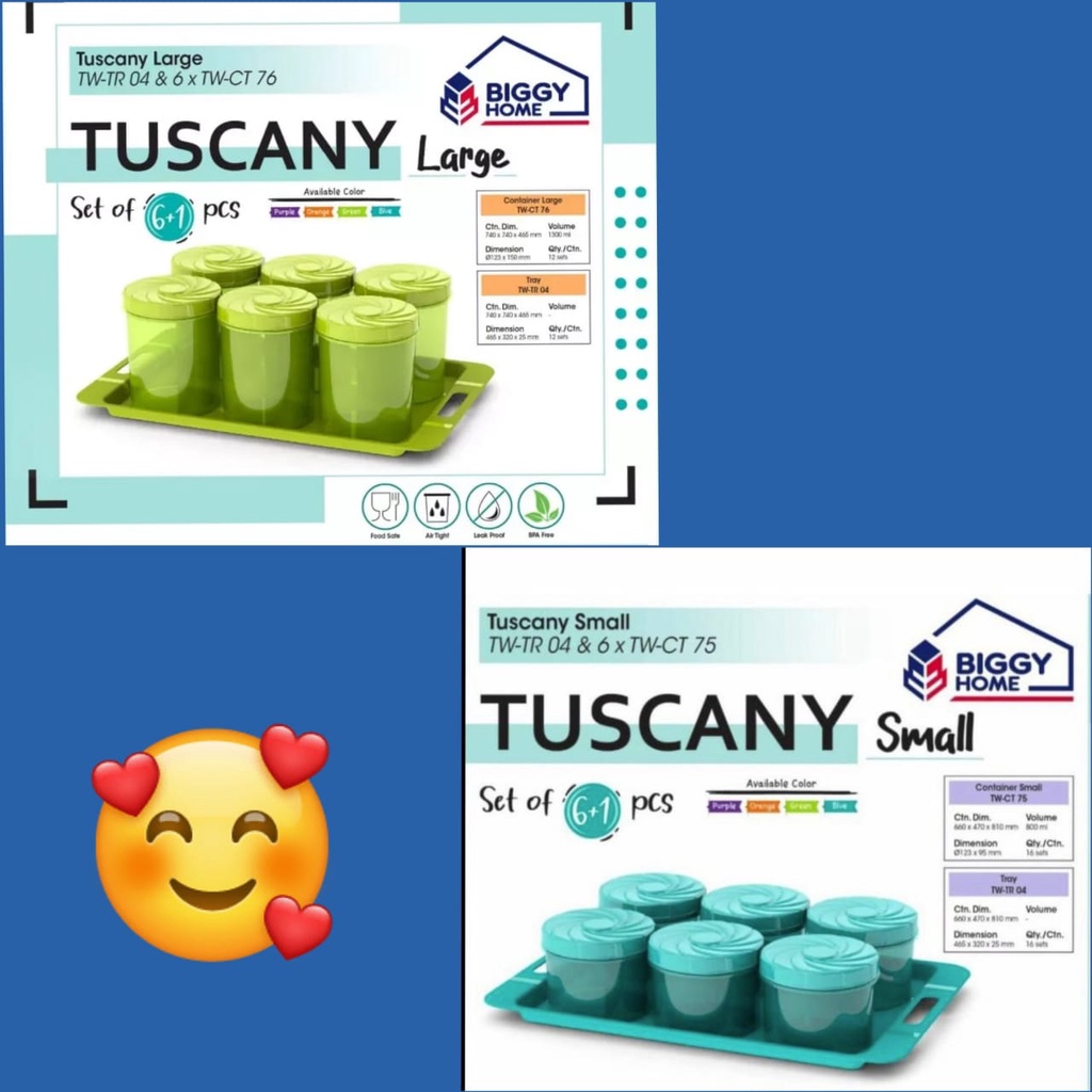 Toples Tuscany Set 6 Pcs + Nampan - SMALL