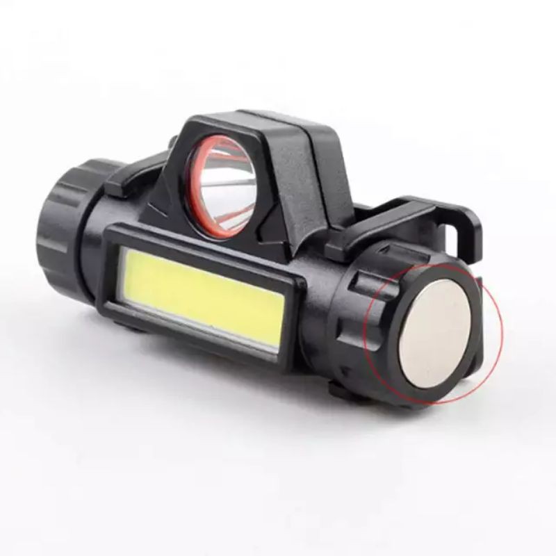 Mall Senter Kepala LED Cas XPE Dan COB Mini Super Terang Senter Rechargeable Q5 + COB LE022