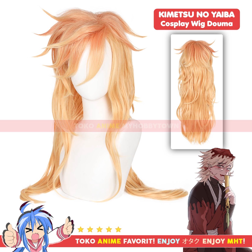 Wig Cosplay Anime Kimetsu no Yaiba Demon Slayer : Douma - Rambut Palsu