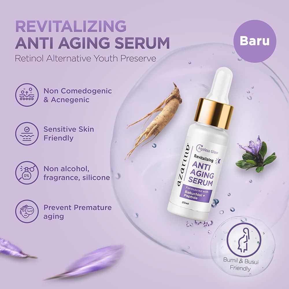 AZARINE Anti Aging Serum - 20ml ( Serum Anti Kerutan &amp; Fleg Hitam )ORIGINAL BPOM