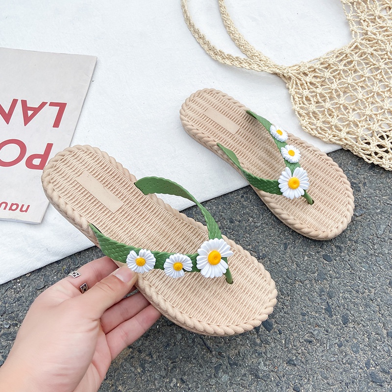 [M.TOYS] Sandal  Slip On Teplek Rumahan Hangout Wanita Motif Sunflower Sandal Cewek - 265