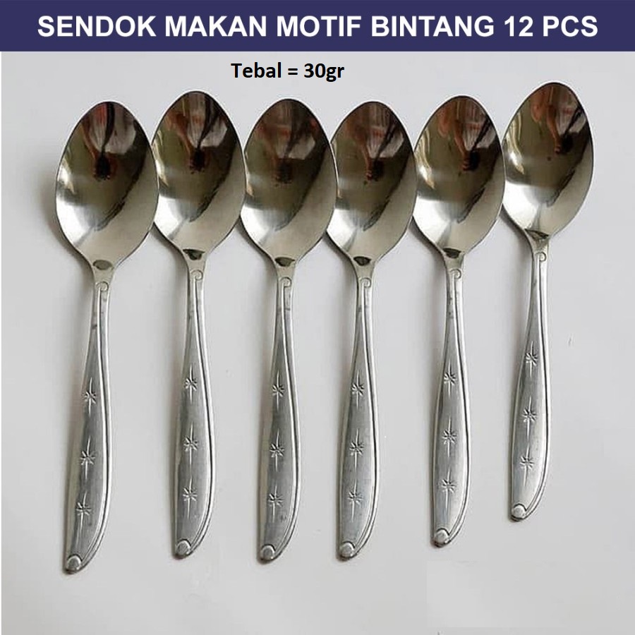 12PCS SENDOK GARPU SUPER STAINLESS STEEL TIDAK BENGKOK DAN TEBAL 30 GRAM DOLL