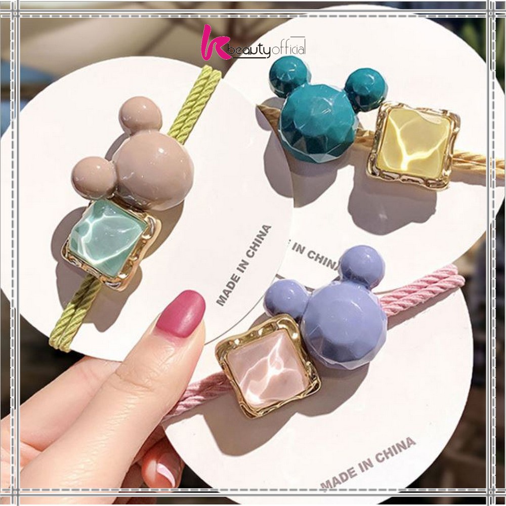 KB-C328 C336 Ikat Rambut Korean Style / Karet Ikat Rambut Karakter Batu ala Korea / Karet Rambut Fashion / Aksesoris Rambut Wanita-2