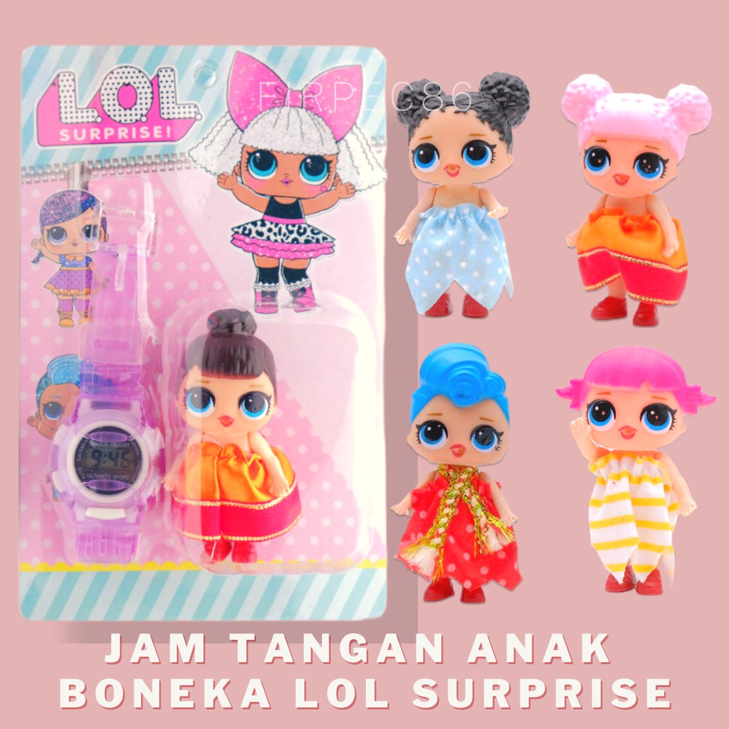 F86 SET JAM ANAK DIGITAL GRATIS BONEKA LOL SURPRISE LUCU