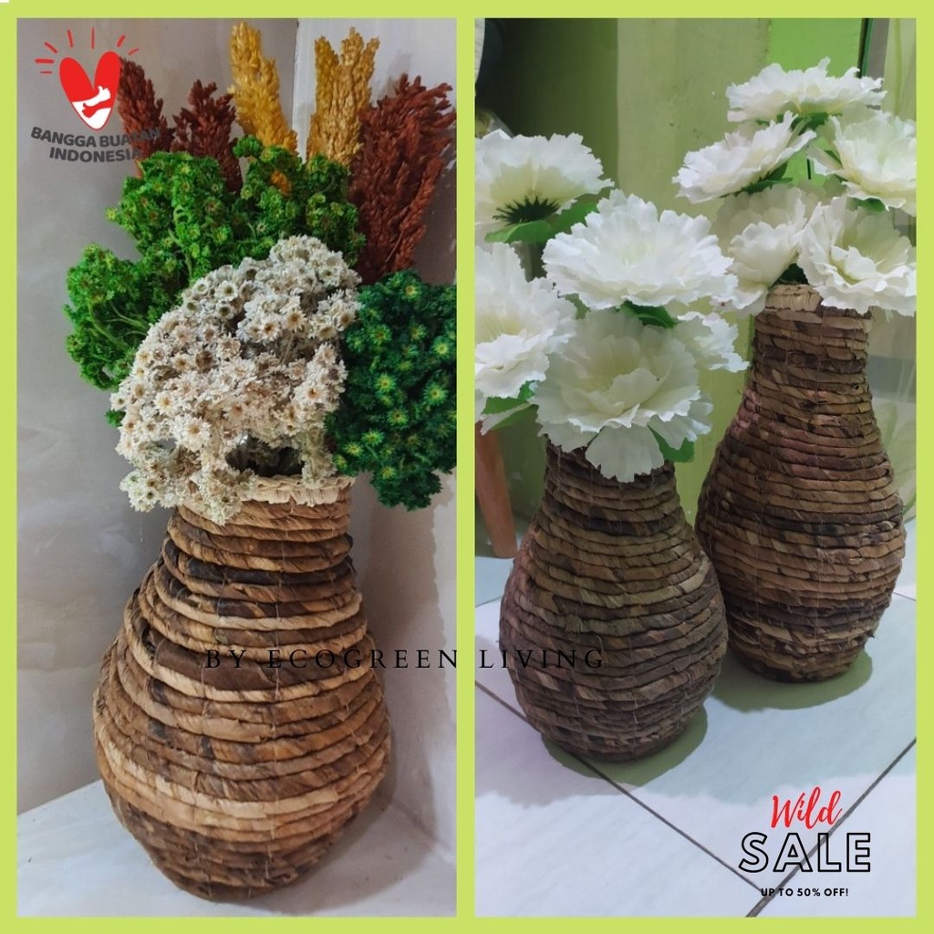 VAS BANANA SEAGRASS MODEL RUSTIC PELEPAH PISANG