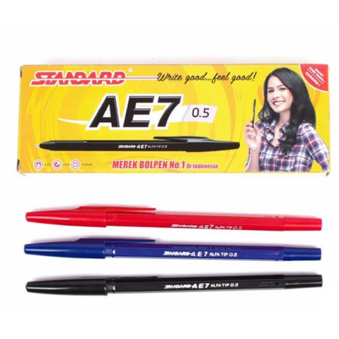 Pen Standard AE7 Hitam / Biru / Merah