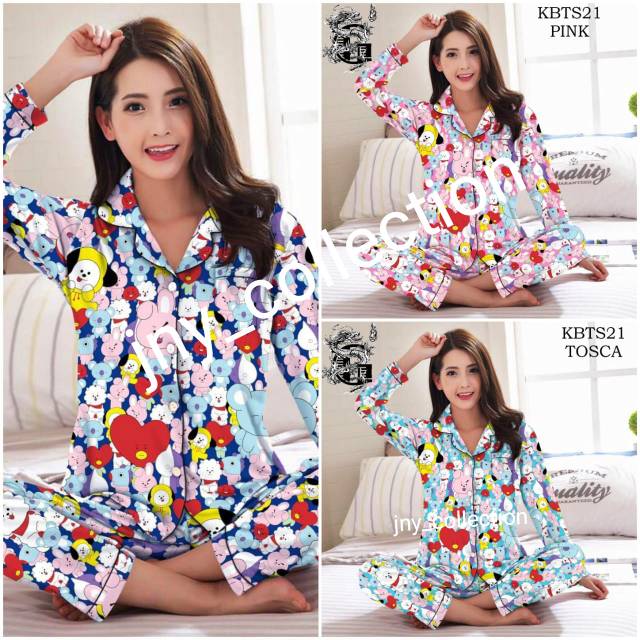 JNY.Co Piyama CP LD 105cm ( XL) / Baju Lengan Pendek &amp; Celana Panjang