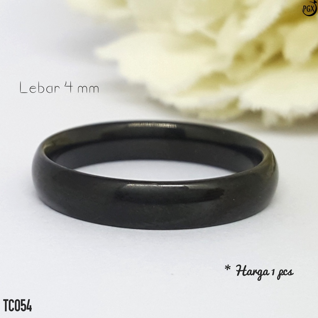 PGX Cincin Titanium Couple Silver Tunangan Aksesoris Fashion Perhiasan Anti Karat - TC054