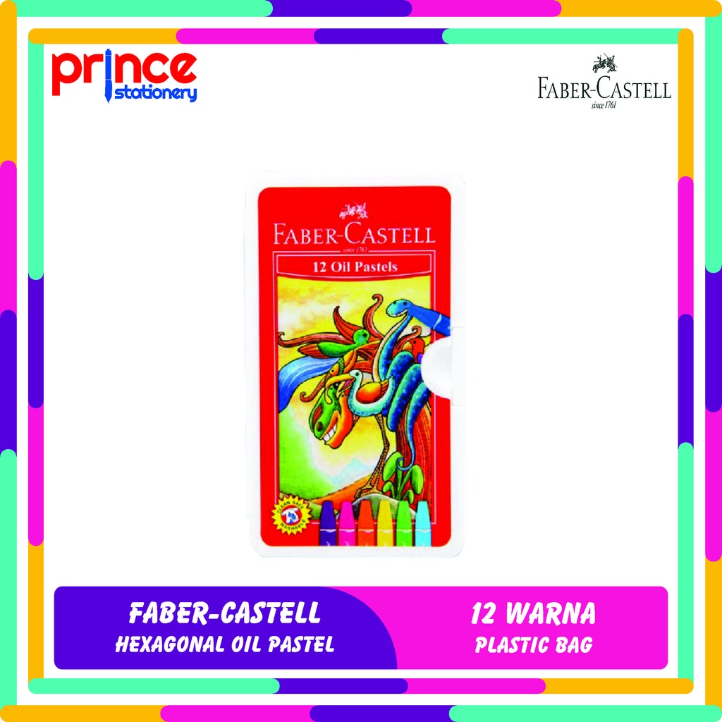 

FABER CASTELL HEXAGONAL OIL PASTEL / CRAYON 12 WARNA PLASTIC BAG