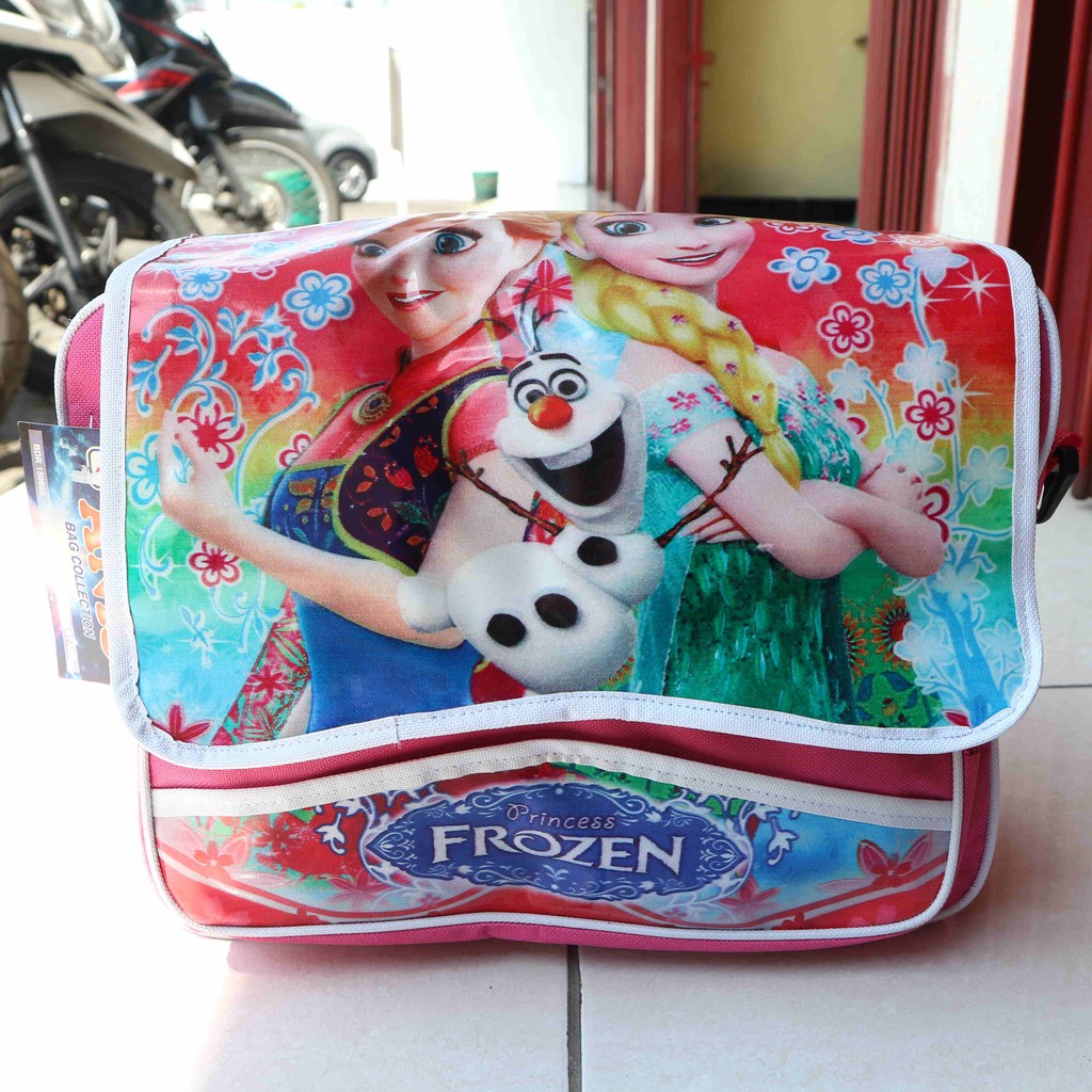 Tas Anak Frozen Pink Keren 2in 1 Bisa Gendong Dan Selempang Termurah