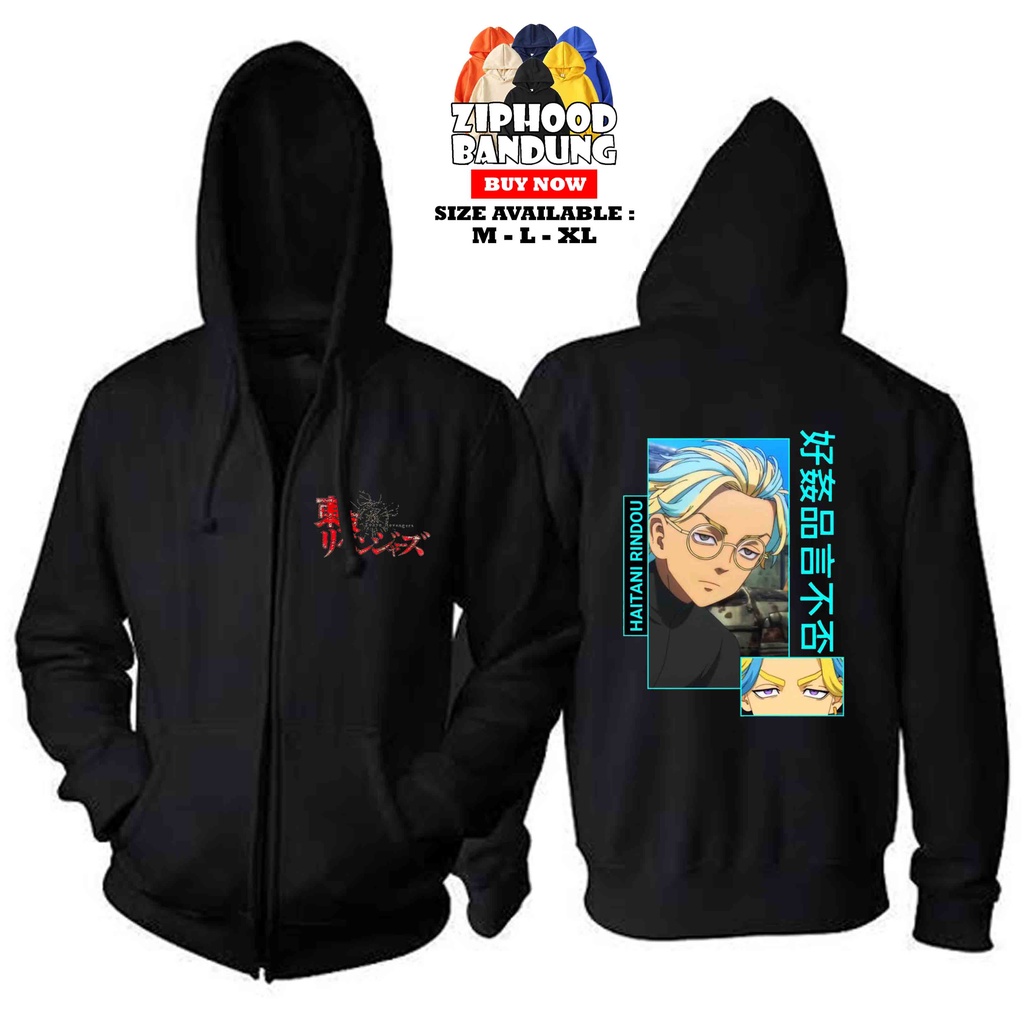 Jaket Zipper Hoodie Dewasa Haitani Rindou - Kaos Anime Tokyo Revengers 704 - ZIPHOOD BANDUNG