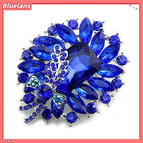 Bluelans Women Banquet Party Broach Blue Clear Rhinestone Crystal Butterfly Pin Brooch