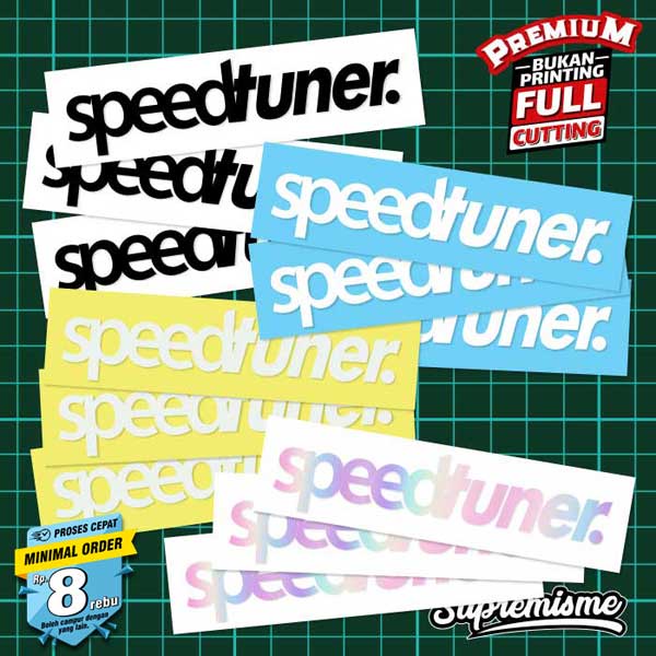 Stiker Speed Tuner / Sticker Speedtuner Mobil / Stiker Mobil Speedtuner / Sticker Kaca Speed Tuner Glossy Waterproof / Sticker Hologram Speedtuner