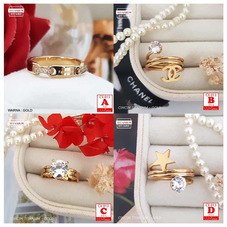 CX 013 Cincin Titanium Kata Fantastic Cincin Wanita Dewasa Anti Karat Selamanya Cincin Titan Murah Perhiasan  Koleksi Wanita Luxx Xuping