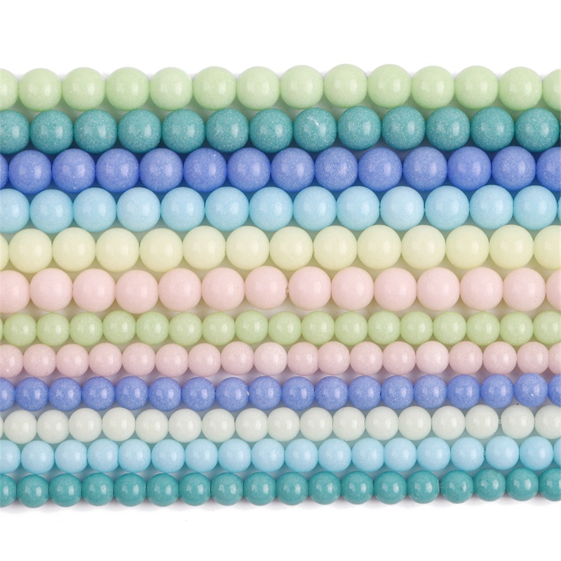 6 / 8mm Manik-Manik Kristal Kaca luminous Warna-Warni Untuk Membuat Perhiasan DIY